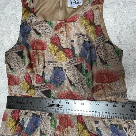 Bea & Dot by Modcloth Multicolor Butterfly Print A-Line Dress Plus Size 1X Lined - Picture 7 of 11